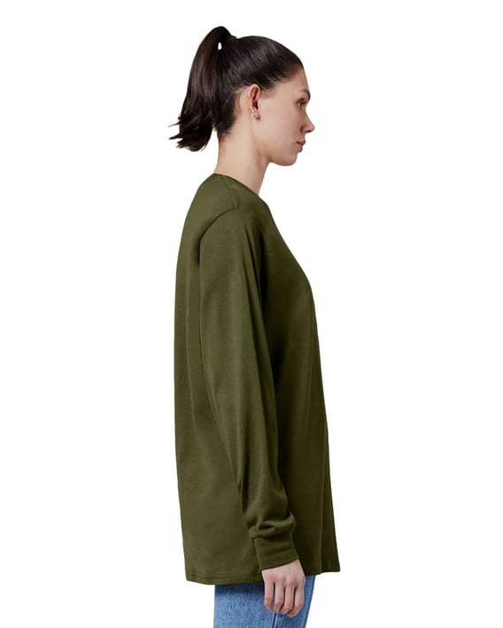 Side view of Heavyweight Long Sleeve T-Shirt