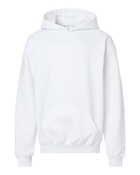 Front view of Softstyle® Youth Midweight Hooded Sweatshirt