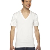 Front view of Unisex USA Made Fine Jersey Short-Sleeve V-Neck T-Shirt