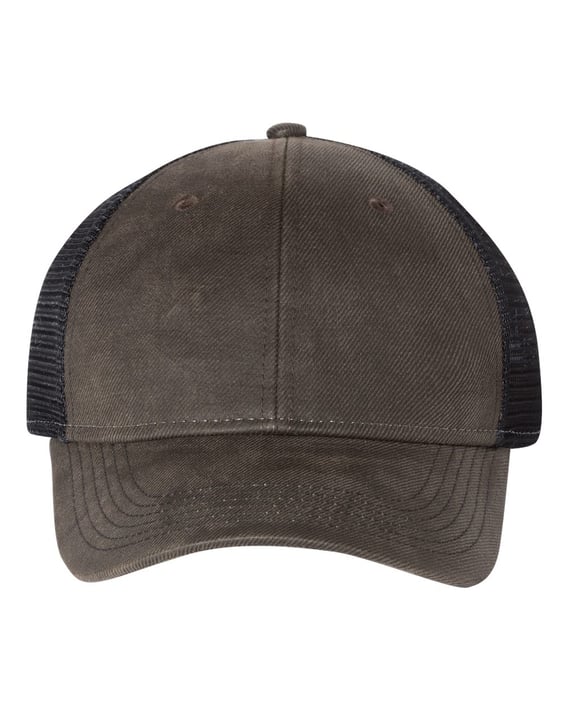 Front view of Faux Waxy Trucker Cap