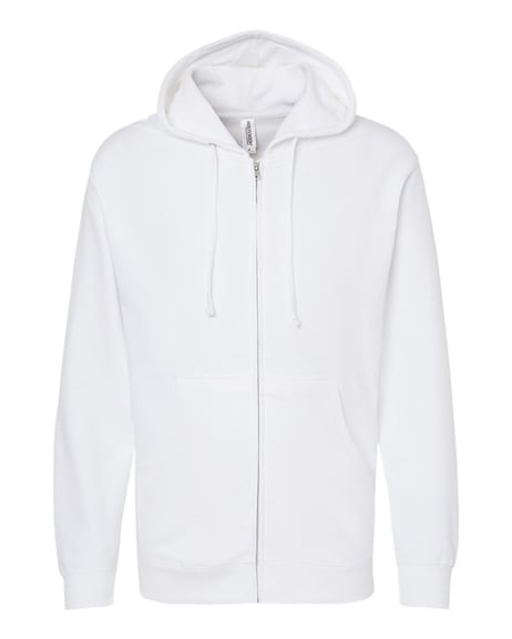 Front view of Midweight Full-Zip Hooded Sweatshirt