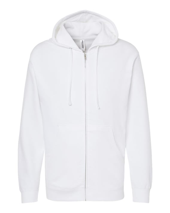 Front view of Midweight Full-Zip Hooded Sweatshirt