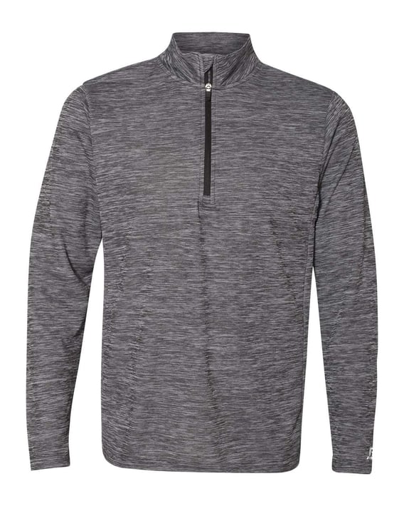 Front view of Striated Quarter-Zip Pullover