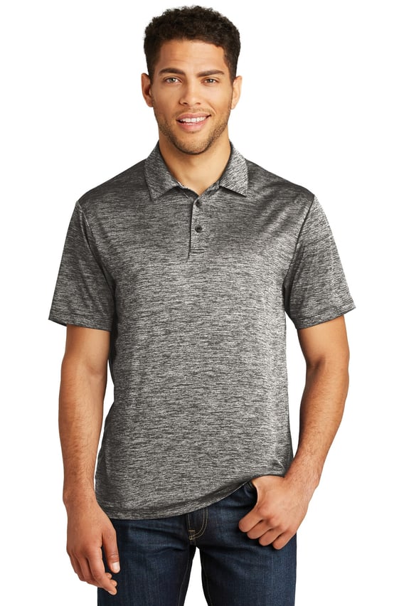 Front view of PosiCharge ® Electric Heather Polo