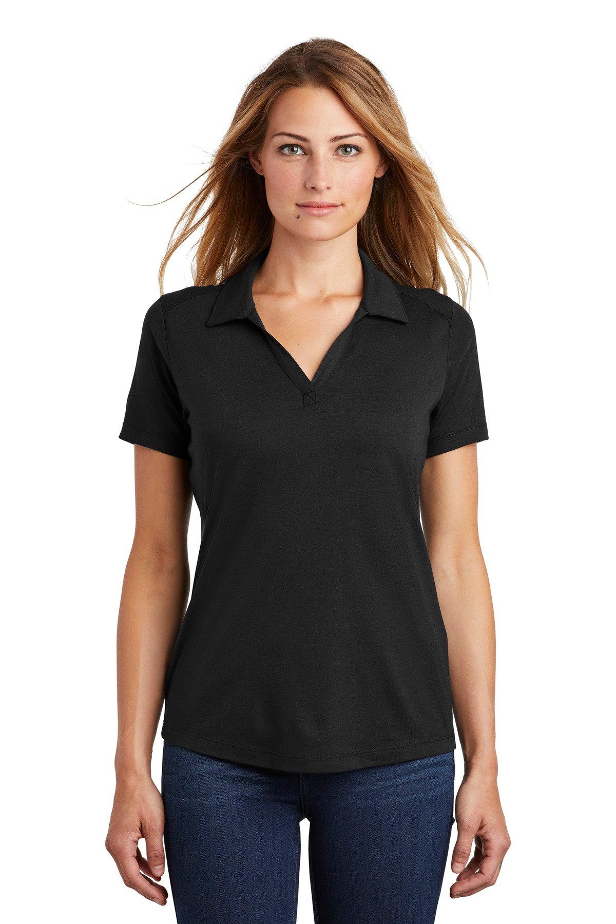 Front view of Ladies PosiCharge ® Tri-Blend Wicking Polo
