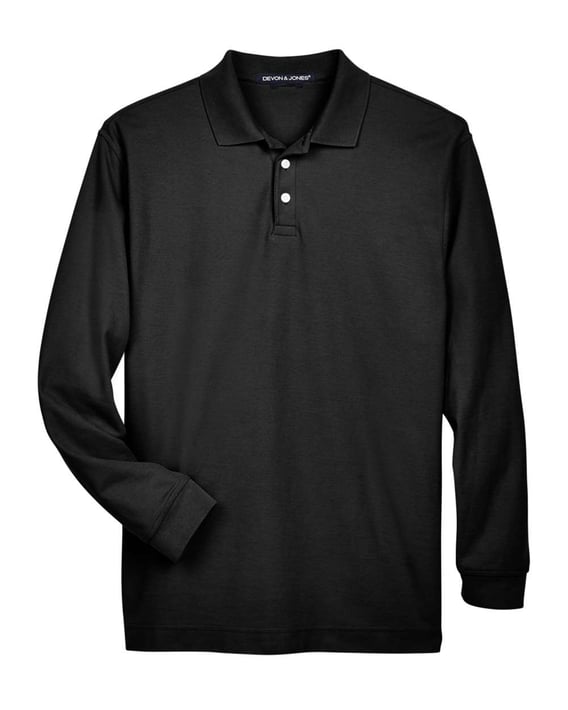 Front view of Pima Piquéé Long Sleeve Polo
