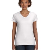 Front view of Ladies’ V-Neck Fine Jersey T-Shirt