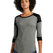 Front view of Women’s Heritage Blend 3/4-Sleeve Baseball Raglan Tee