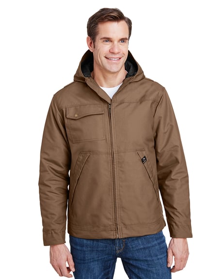 Front view of Men's 8.5oz, 60% Cotton/40% Polyester Storm Shield TM Hooded Canvas Yukon Jacket
