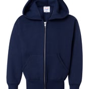 Front view of EcoSmart® Youth Full-Zip Hooded Sweatshirt