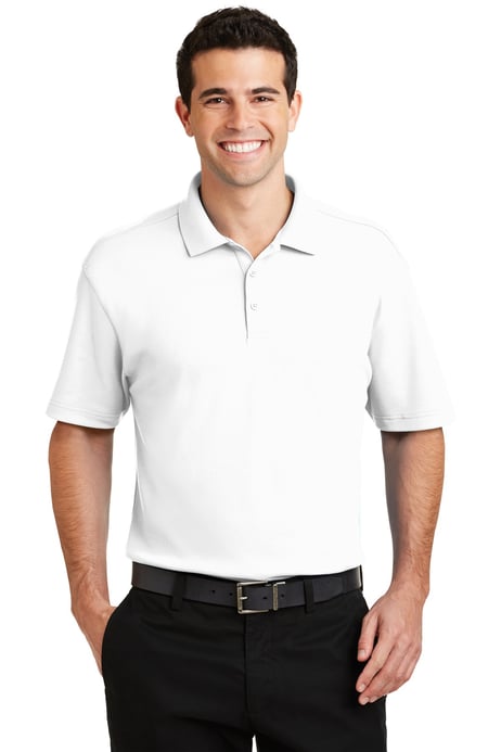 Front view of Silk Touch Interlock Performance Polo