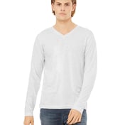 Front view of Unisex Jersey Long-Sleeve V-Neck T-Shirt