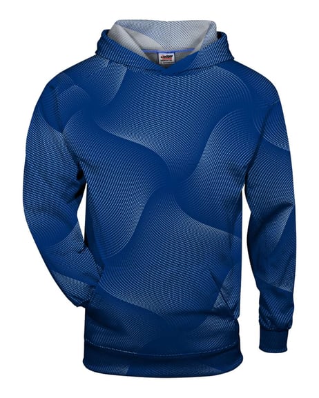 Front view of Youth Warp Hooded Long Sleeve T-Shirt