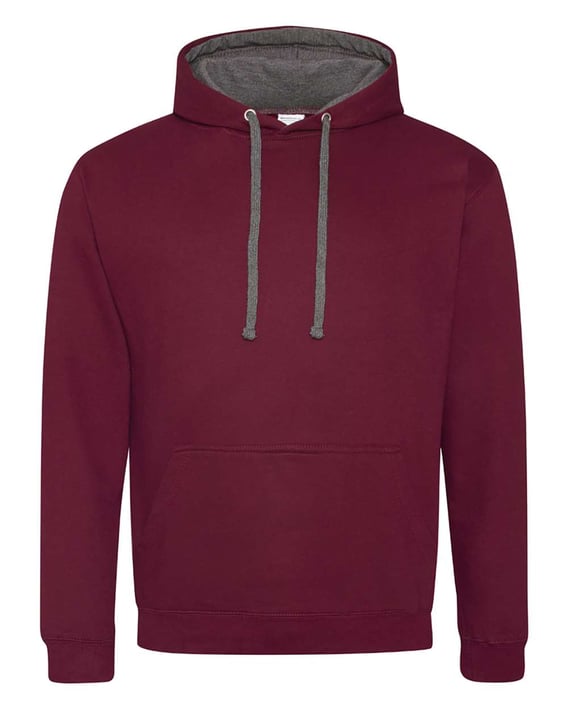 Front view of Midweight Varsity Contrast Hooded Sweatshirt