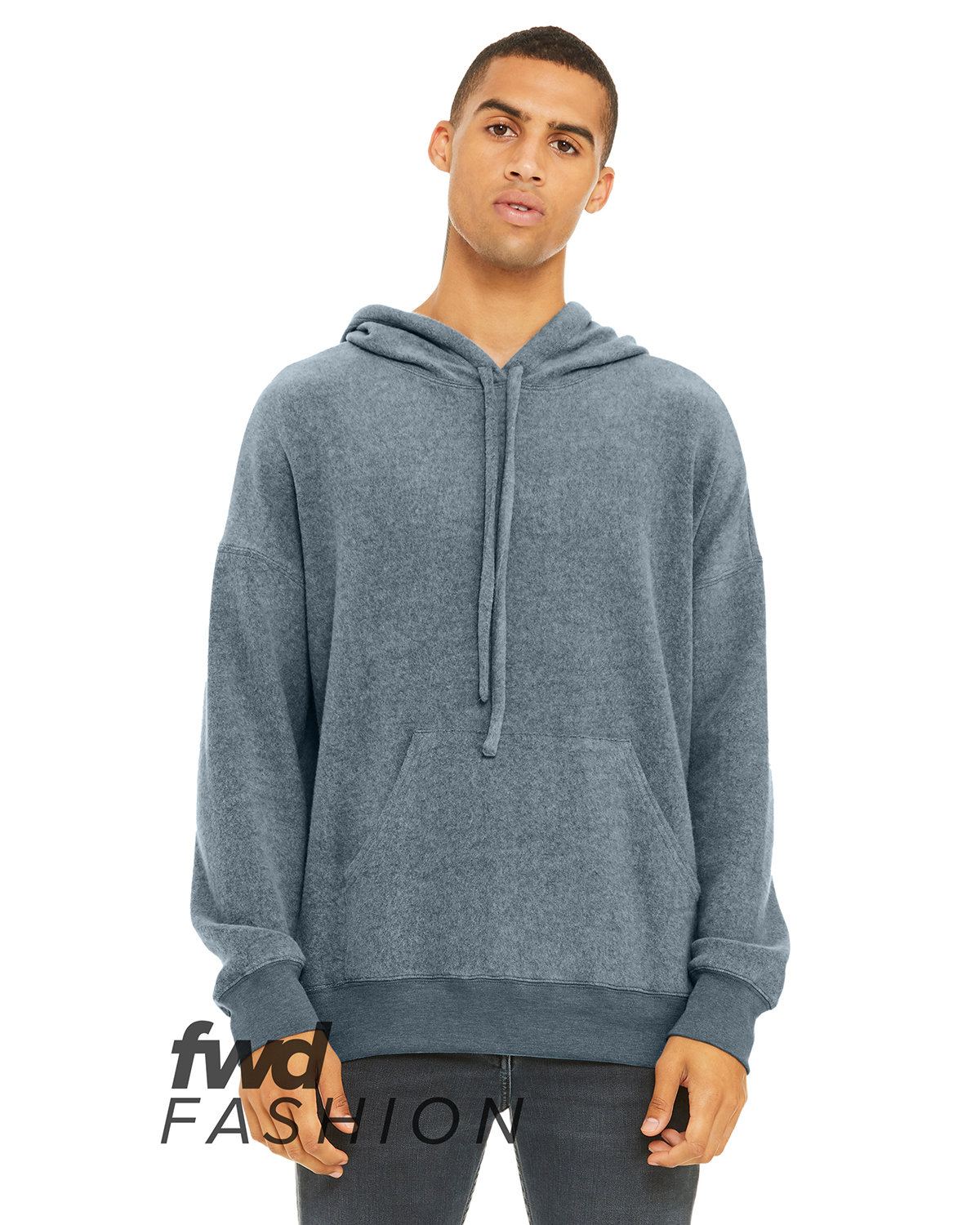 Front view of FWD Fashion Unisex Sueded Fleece Pullover Sweatshirt