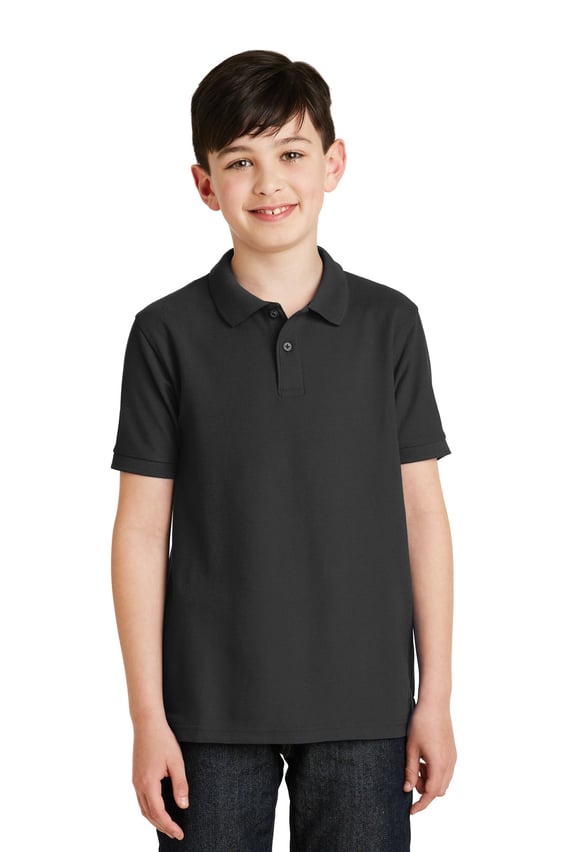 Front view of Youth Silk Touch Polo