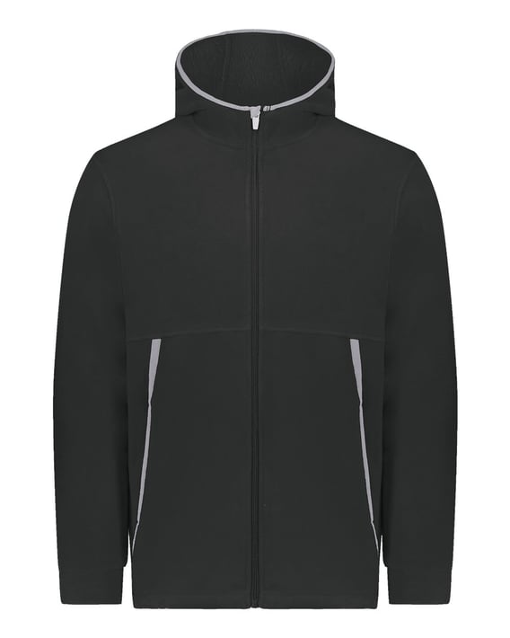 Front view of Eco Revive™ Youth Polar Fleece Hooded Full-Zip Jacket