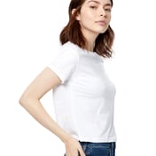 Side view of Ladies’ Short Sleeve Crop T-Shirt
