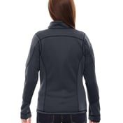 Back view of Ladies’ Pulse Textured Bonded Fleece Jacket With Print