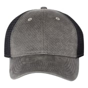 Front view of Faux Waxy Trucker Cap