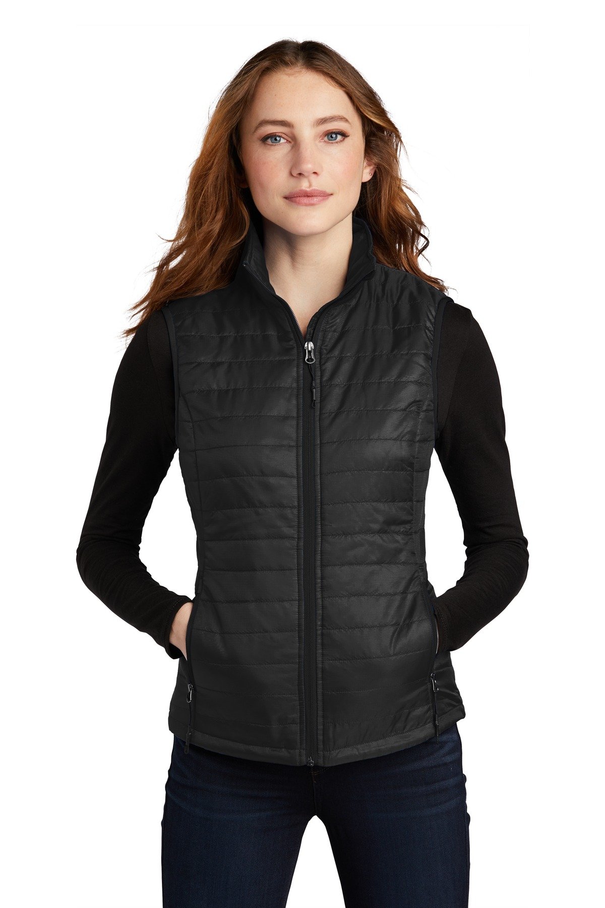 Front view of Women’s Packable Puffy Vest