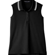 Front view of Women’s CrownLux Performance® Plaited Tipped Sleeveless Polo