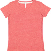 Front view of Ladies’ V-Neck Harborside Melange Jersey T-Shirt