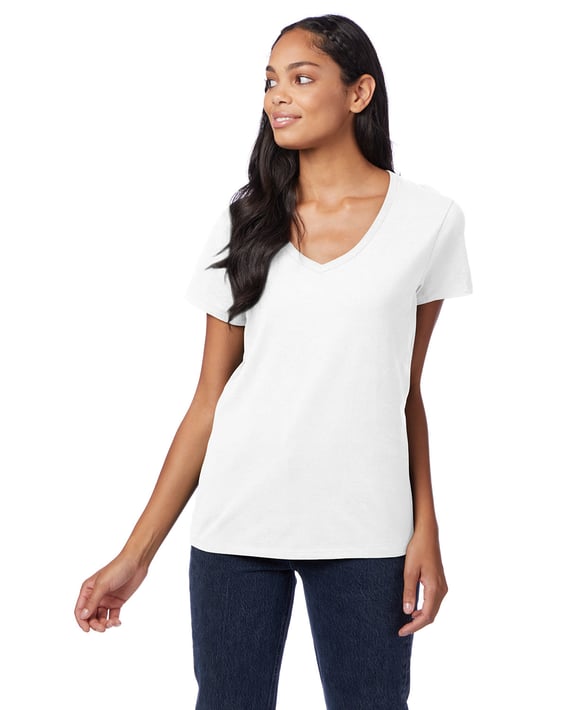 Front view of Ladies’ Perfect-T V-Neck T-Shirt
