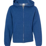 Front view of Youth Midweight Full-Zip Hooded Sweatshirt
