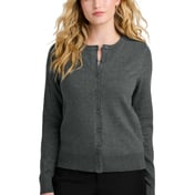 Front view of Women’s Easy Care Crewneck Cardigan Sweater