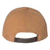 Back view of Weathered Canvas Crown With Contrast-Color Visor Cap