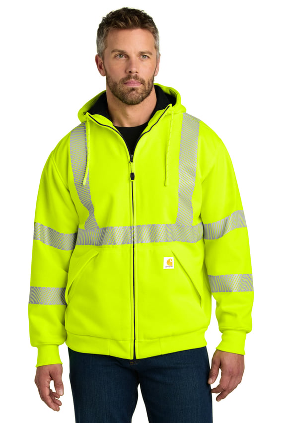 Front view of ANSI 107 Class 3 Lined Full-Zip Sweatshirt