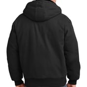 Back view of Washed Duck Cloth Insulated Hooded Work Jacket