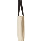 Side view of Natural Tote With Contrast-Color Handles
