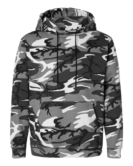 Front view of Camo Pullover Fleece Hoodie
