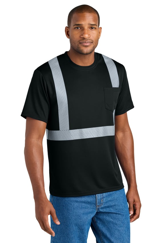 Front view of Enhanced Visibility Segmented Tape Tee