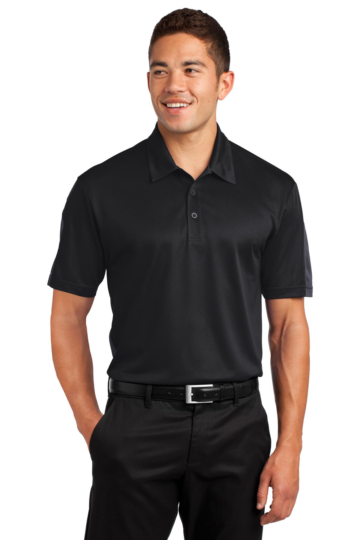 Front view of PosiCharge® Active Textured Colorblock Polo
