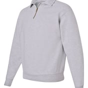 Side view of Super Sweats NuBlend® Quarter-Zip Cadet Collar Sweatshirt