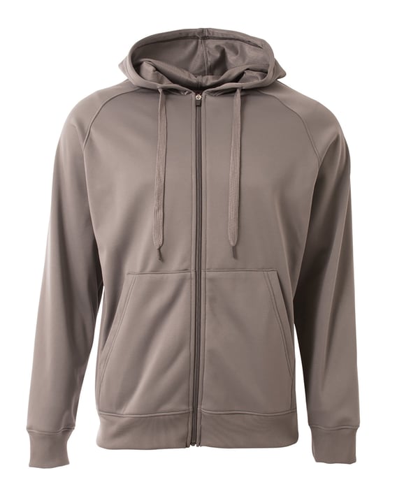 Front view of Men’s Agility Full-Zip Tech Fleece Hooded Sweatshirt