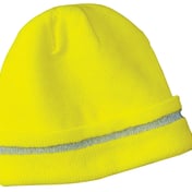 Front view of Enhanced Visibility Beanie With Reflective Stripe
