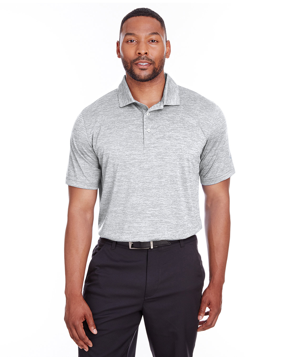 Front view of Men’s Icon Heather Polo