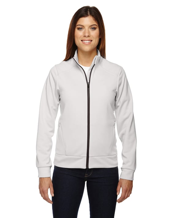 Front view of Ladies’ Evoke Bonded Fleece Jacket