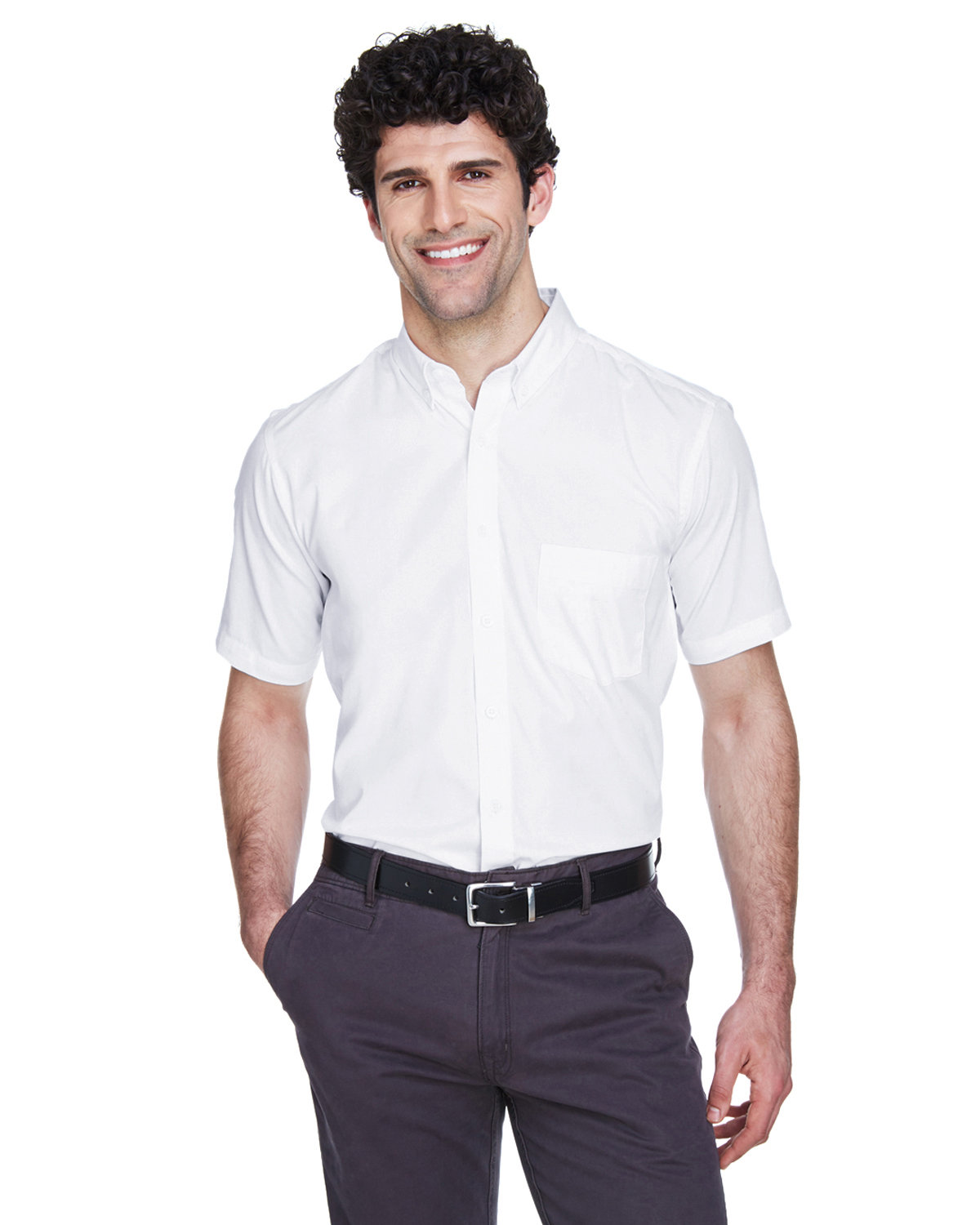 Front view of Men’s Tall Optimum Short-Sleeve Twill Shirt