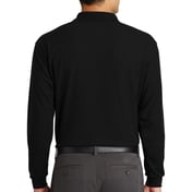 Back view of Long Sleeve Silk Touch Polo With Pocket