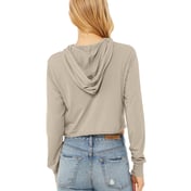 Back view of Ladies’ Cropped Long Sleeve Hoodie T-Shirt
