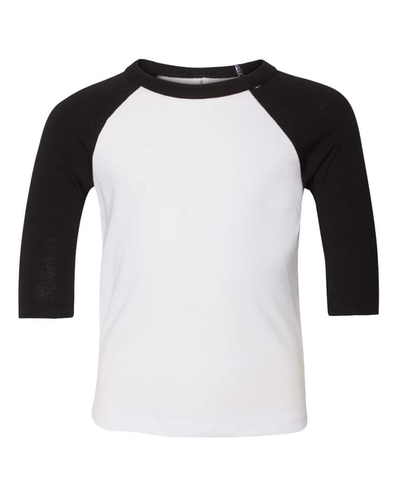 Front view of Toddler Three-Quarter Sleeve Baseball Tee