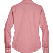 Back view of Women’s Crown Collection® Gingham Check Woven Dress Shirt