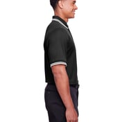 Side view of CrownLux Performance® Men’s Plaited Tipped Polo