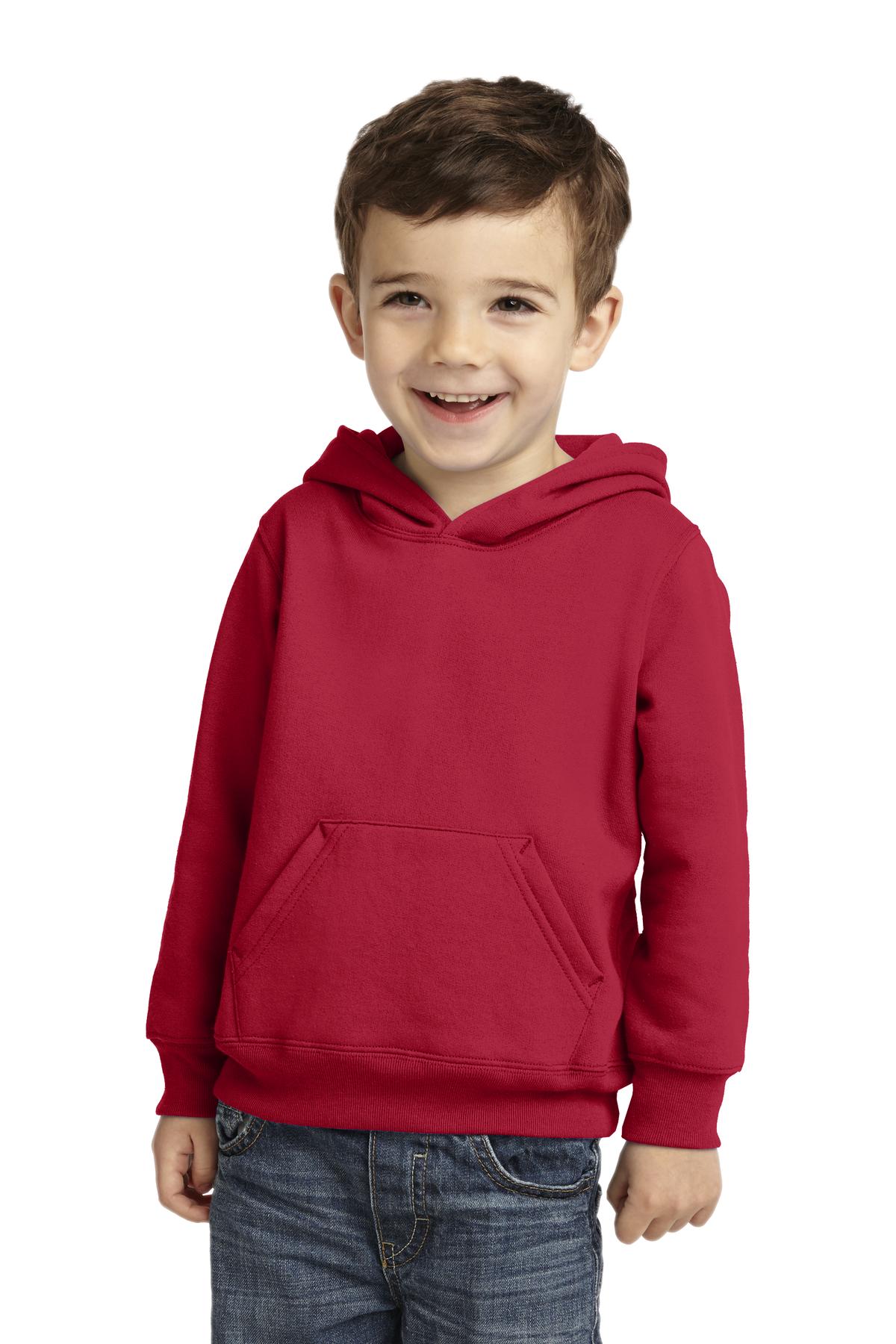 Front view of Toddler Core Fleece Pullover Hooded Sweatshirt