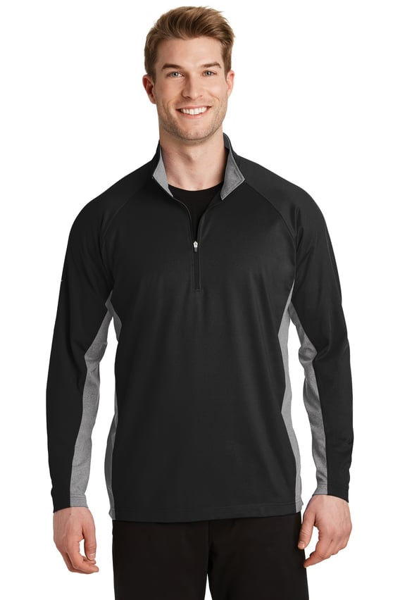 Front view of Sport-Wick® Stretch Contrast 1/4-Zip Pullover